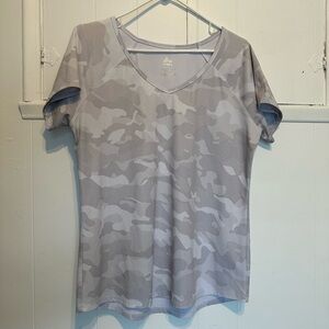 RBX Light Gray Camo Short Sleeve Top for Training/Workout